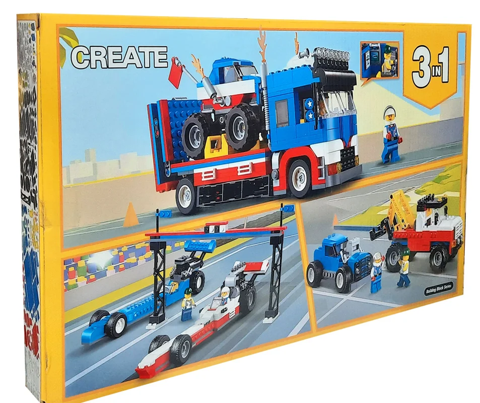 خرید لگو نمایش لگو بدلکاری لگو کریت «نمایش بدلکاری سیار»  Lego Bela Crate Mobile Stunt Show 3 In 1  11054