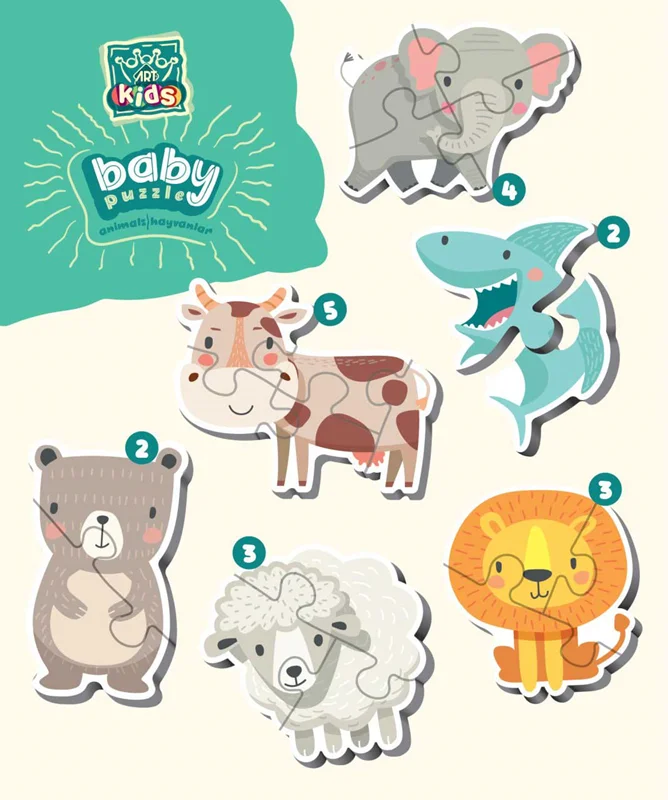 خرید آرت پازل کودکان یک ساله «حیوانات کودک»  Heidi Art Puzzle Kids Animals Baby  5820