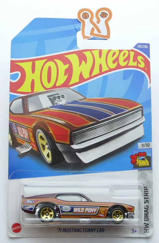 تصویر نمای جانبی ماشین فلزی 71 موستانگ فانی کار Hot Wheels HW Drag Strip