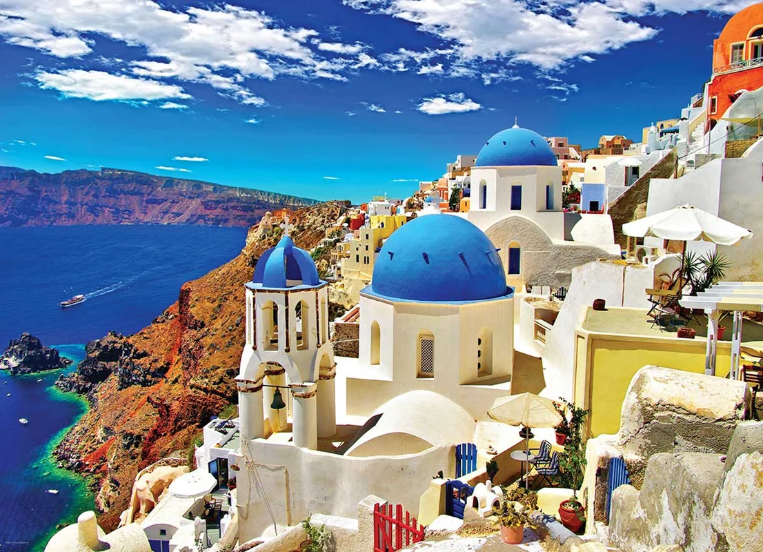 پازل یوروگرافیک 1000 تکه «جزیره سَنتورینی ، یونان» Eurographics Puzzle Oia Santorini Greece 1000 pieces 6000-0944