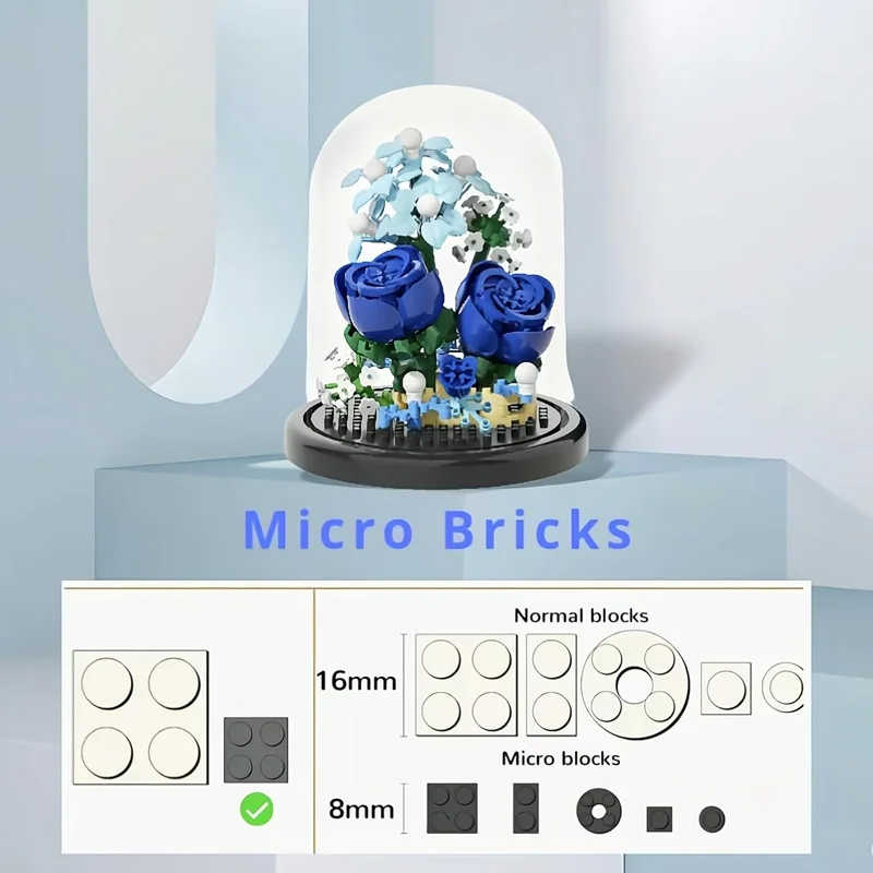 لگو Blue Rose Flowers  7235 قطعات لگویی سایز و تطابق