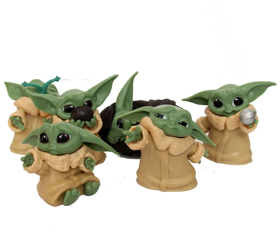 خرید فیگور های جنگ ستارگان «ست 6 تایی بیبی یودا» Mandalorian Yoda Baby Action Figure 6pcs/set