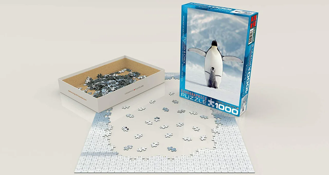 پازل یوروگرافیک 1000 تکه «پنگوئن و جوجه» Eurographics Puzzle Penguin & Chick 1000 pieces 6000-1246