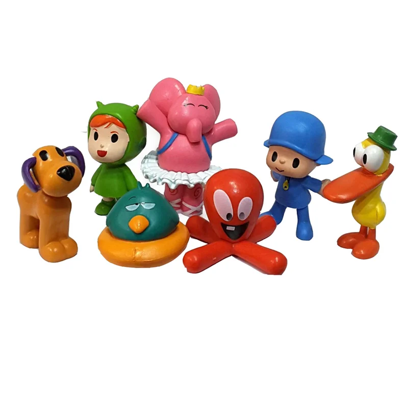 خرید فیگور های شخصیت های کارتونی «ست 7 تایی پوکویو» Cartoon Characters Figures New Pocoyo Toys Set of 7 PCS
