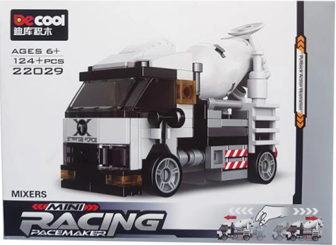 خرید لگو دکول «ماشین میکسر عقب کش» Decool Pull Back Mini Racing Mixers Car Lego 22029