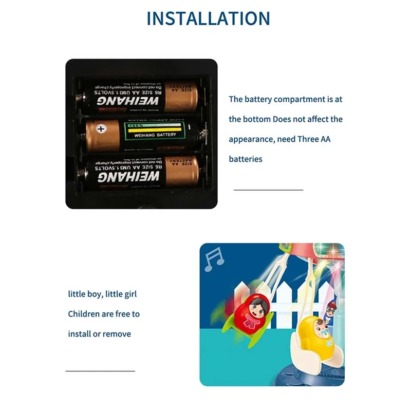 چرخ و فلک موزیکال مدل Rotary Swing ZR212 - نمای نزدیک از دکمه کنترل