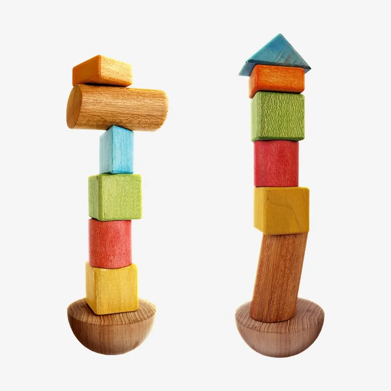 بازی  چیده شده فکری برج تعادل چوبی Wooden Balance Tower game