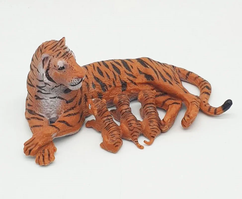 خرید فیگور «ببر به همراه 3 بچه ببر» فیگور مدل حیوانات، مجسمه حیوان، مدل شبیه سازی شده حیوان  Tigress and 3 Baby Tiger Simulation model Animals figure PL127-125