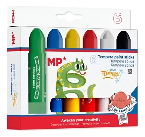استیک رنگ جامد 6 رنگ Tempera Paint Sticks PP204-6