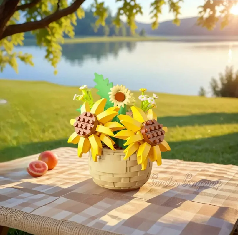 لگو سبد گل آفتابگردان Basket Sunflower Set M3083 در طبیعت