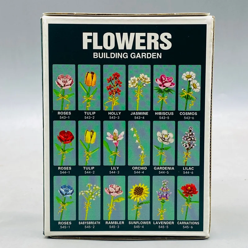 نمای پشت جعبه لگو شاخه گل لاله LX Brick Tulip Flower 544-2