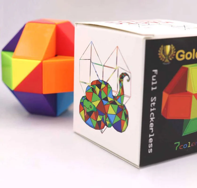 خرید روبیک گلدکاپ «مارپیچی هفت رنگ» Rubik Magic Snake Magic Ruler Twist Puzzle 24pcs