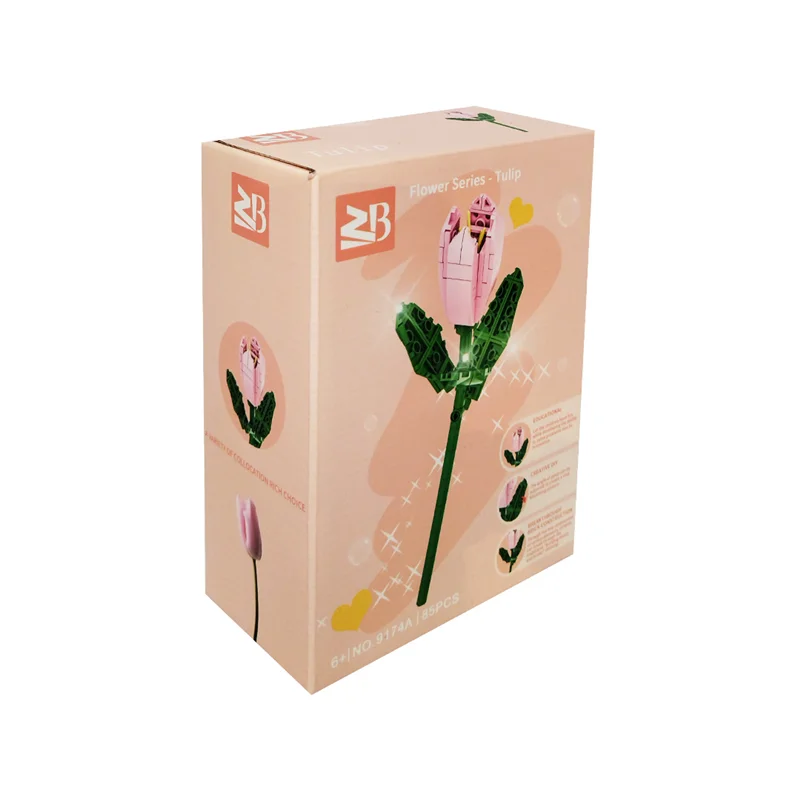 نمای سه بعدی از جعبه لگو گل لاله ZB Flower Series Tulip