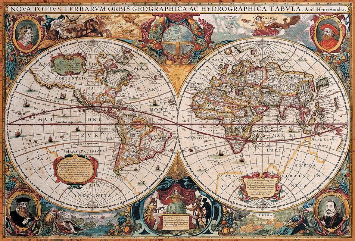پازل یوروگرافیک 2000 تکه «نقشه عتیقه جغرافیایی جهان» Eurographics Puzzle Orbis Geographica World Map 2000 pieces 8220-1997