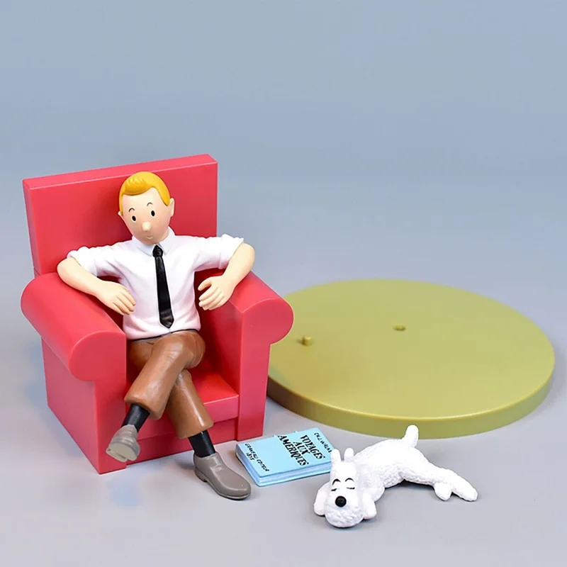 خرید اکشن فیگور های «تَن‌تَن نشسته روی مبل به همراه میلو» Action Figure The Adventures of Tintin, Tintin Sitting Red Sofa
