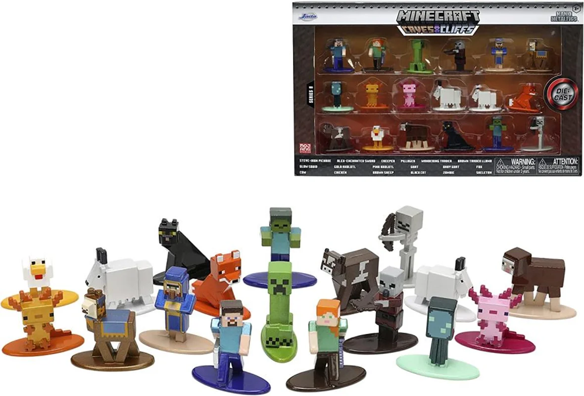 خرید نانو متال فیگور جادا «ماینکرفت غارها و صخره ها بسته 18 تایی سری 8» Jada Minecraft Caves & Cliffs Die-cast Nano Metalfigs 18-Pack Figure series 8 33694