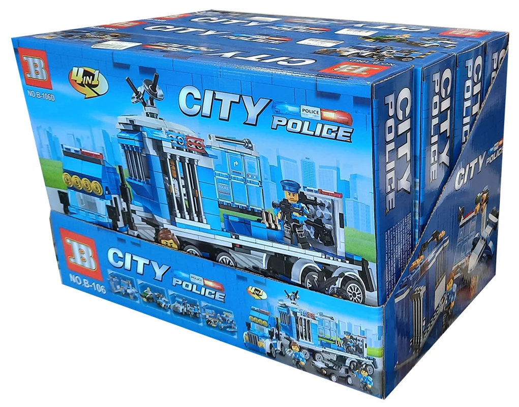 خرید لگو آزمایشگاه، لگو  تریلی پلیس، لگو ماشین پلیس، لگو موتور، لگو مانیتور، لگو سیتی «ست 4 تایی پلیس» Lego City Police B-106A-B-C-D