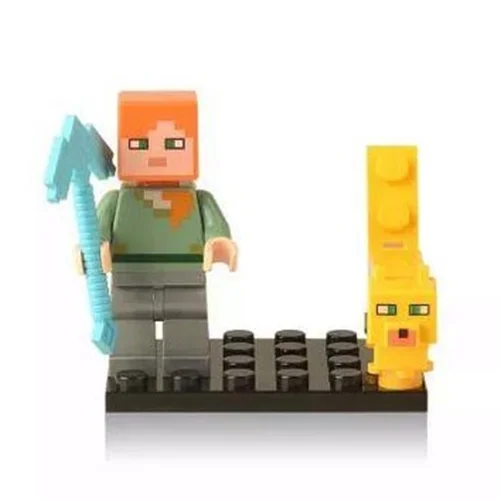 مینی فیگور لگو ماینکرفت الکس با گربه Alex with Ocelot
