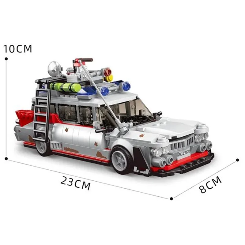 تصویر مدل ساختهشده – نمای با ابعاد به سانتیمتر ماشین ارواح