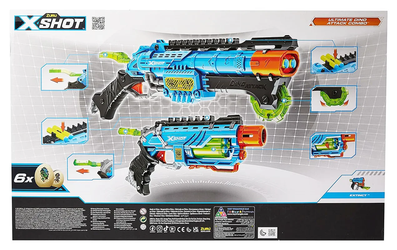 خرید تیر ابری زورو ایکس شات «اولتیمیت دینو اتک کمبو، بسته دوتایی6»  Zuru X Shot Ultimate Dino Attack Combo 4859