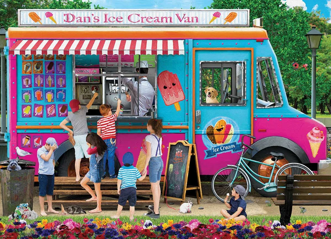 پازل یوروگرافیک 1000 تکه «ون بستنی فروشی دان» Eurographics Puzzle Dan's Ice Cream Van 1000 pieces 6000-5519
