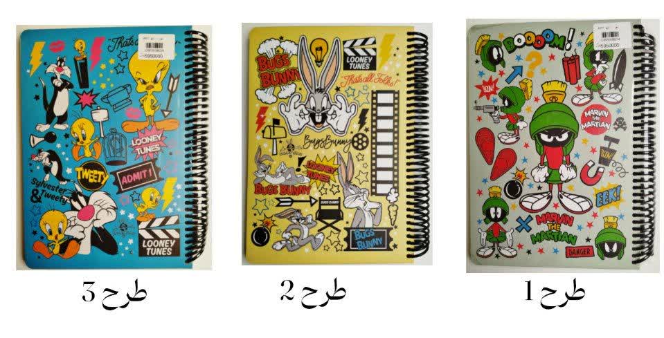 دفتر جلد سخت طرح لونی تونز لانگو 100 برگ (3 طرح) Lango Lonney Tunes Notebook