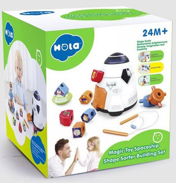 اسباب بازی هولا تویز سفینه فضایی Magic Toy Spaceship Shape Sorter Building Set HA792000