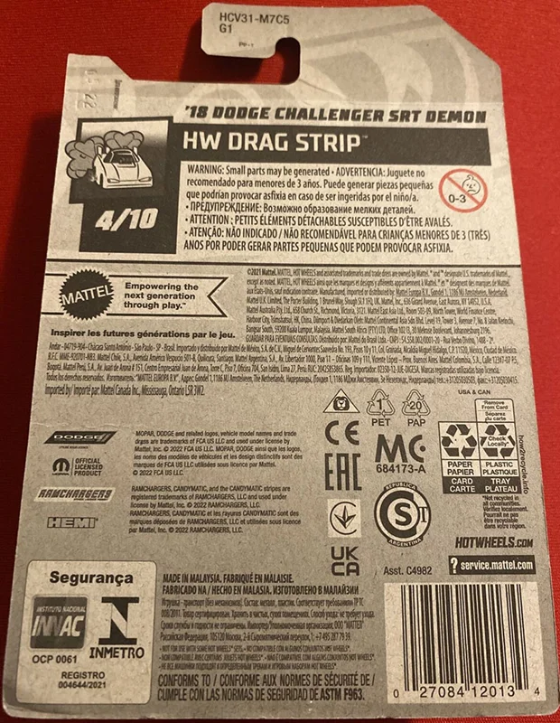 خرید ماشین فلزی ماکت فلزی هات ویلز «18 دوژ چانجر SRT دمون» ماشین فلزی Hot Wheels 18 Dodge Challenger SRT Demon HW Drag Strip 4/10 198/250