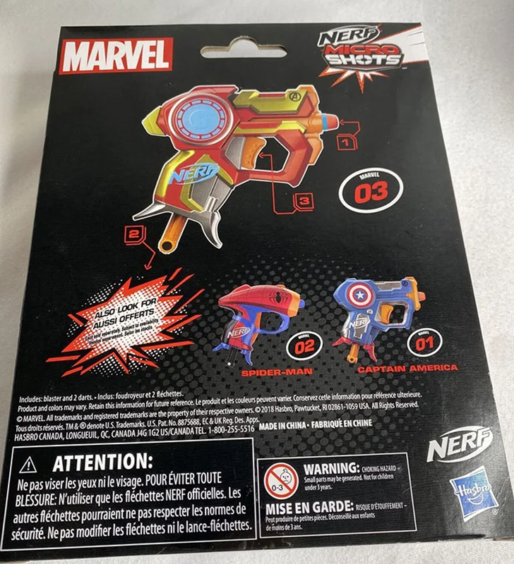 خرید تفنگ اسلحه نرف تیر ابری نرف «میکروشات آیرون من» NERF Microshots Marvel Iron Man E2931