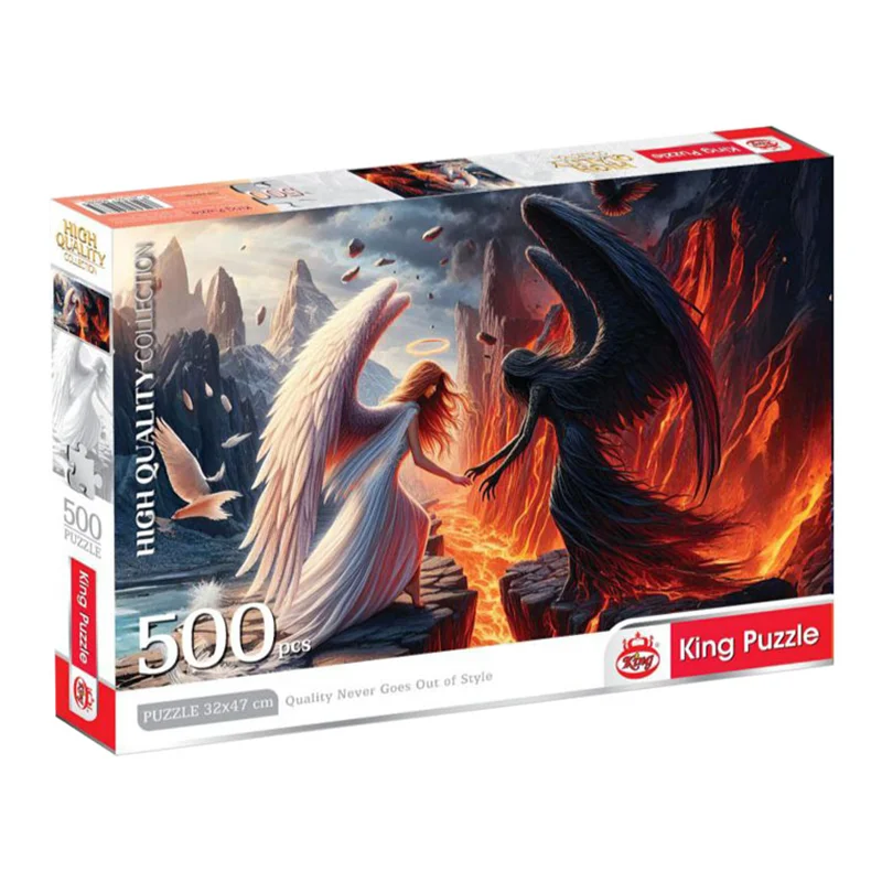 پازل کینگ 500 تکه خیر و شر Good And Evil نمای سهبعدی جعبه