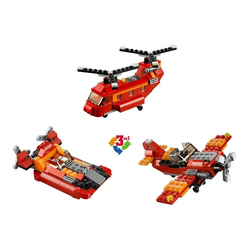خرید لگو جی سی آرشیتکت چندگانه «هلی کوپتر 3 مدل» Jisi Bricks Architect Lego 3107