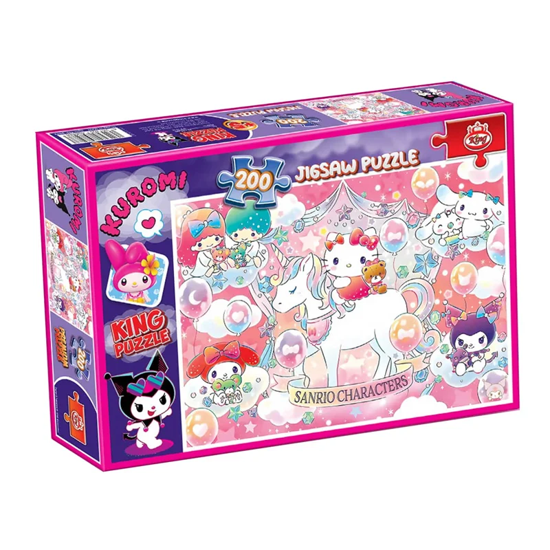 نمای سه بعدی جعبه پازل کینگ 200 تکه کرومی Kuromi Puzzle