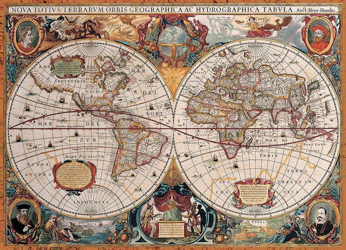 پازل یوروگرافیک 1000 تکه «نقشه جغرافیایی جهان» Eurographics Puzzle Orbis Geographica World Map 1000 pieces 6000-1997
