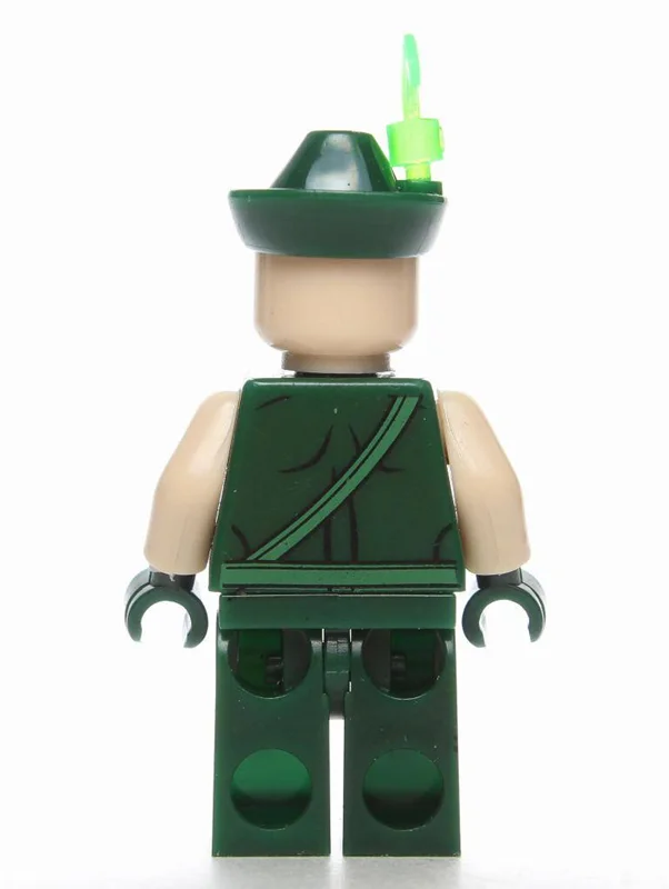 نمای پشت مینی فیگور Green Arrow نشاندهنده طراحی جزئیات لباس.