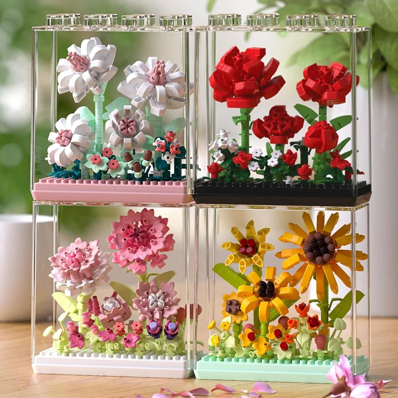 لگو گلهای رز مدل Rose Flower 7376مونتاژ شونده به لگو های دیگر