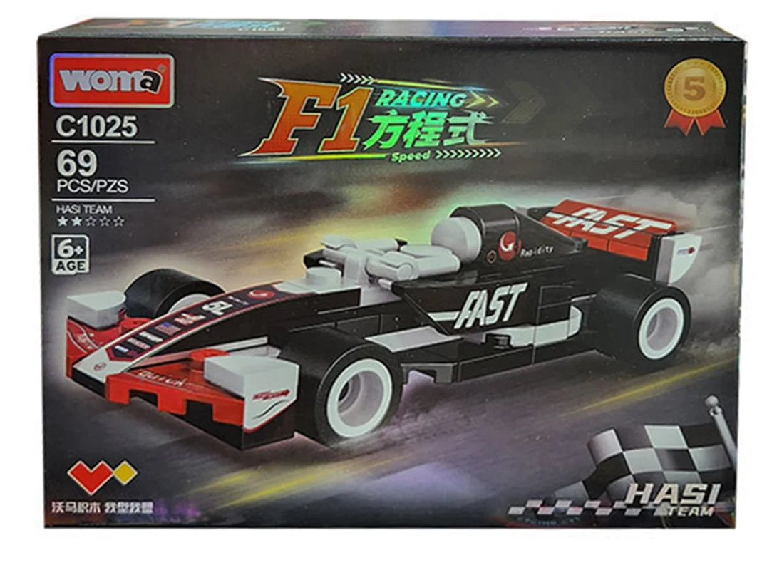 جعبه لگو ماشین مسابقه مشکی سفید Woma مدل C1025-5