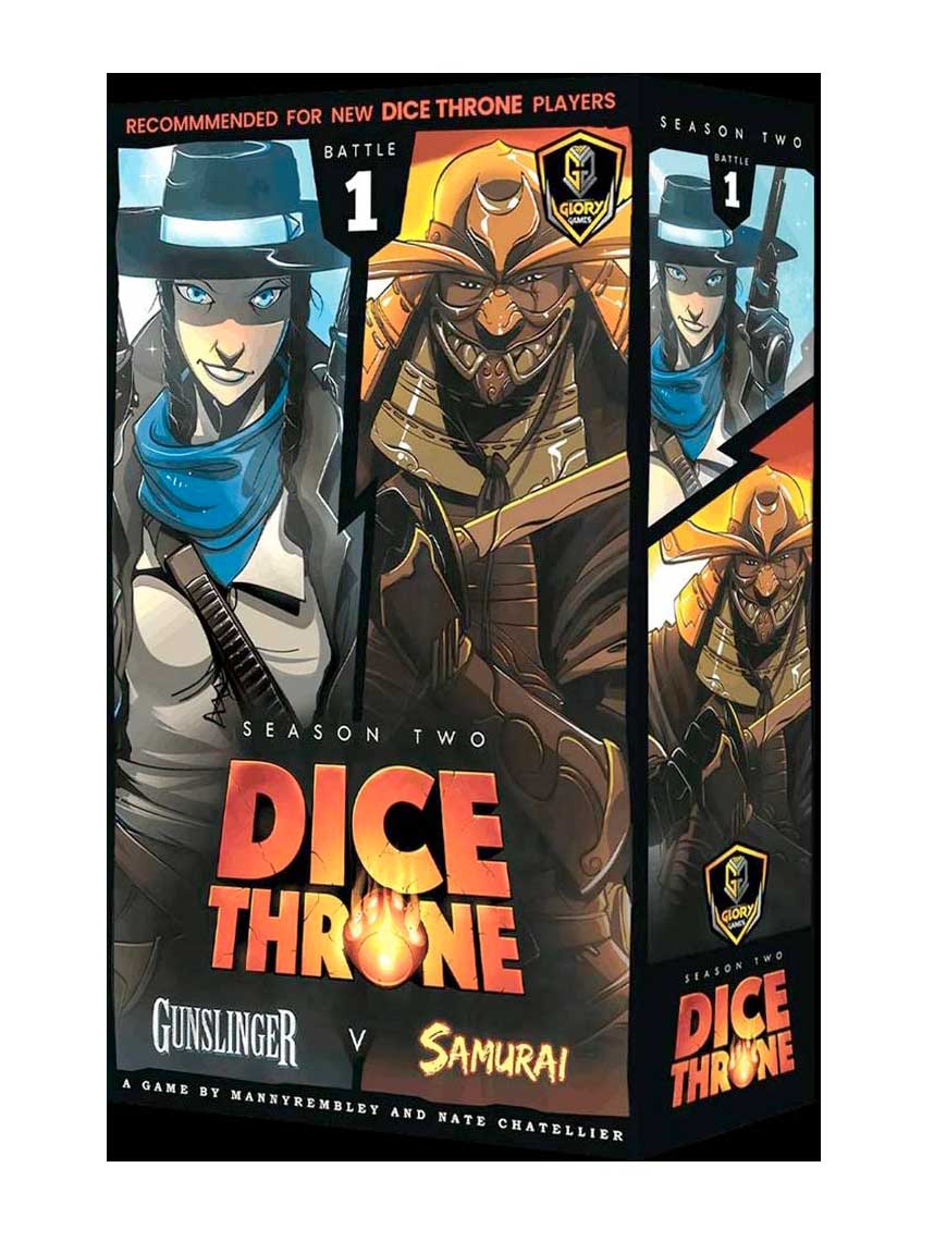 بازی فکری دایس ترون فصل دوم مبارزه اول Dice Throne S2 B1 | هفت‌تیرکش و سامورایی