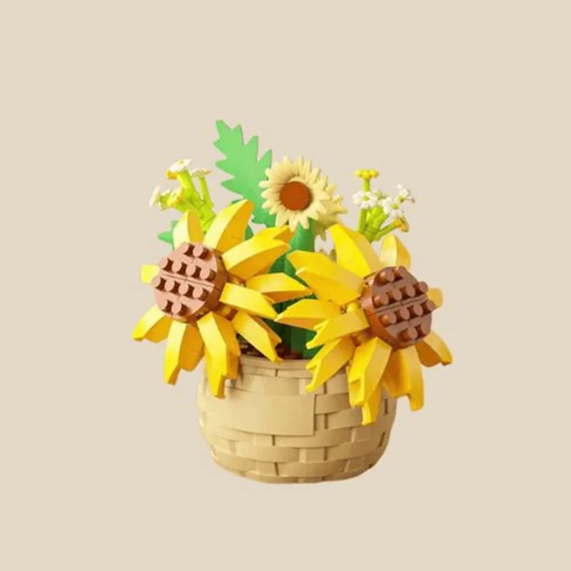 محصول ساختهشده لگو سبد گل آفتابگردان Basket Sunflower Set M3083