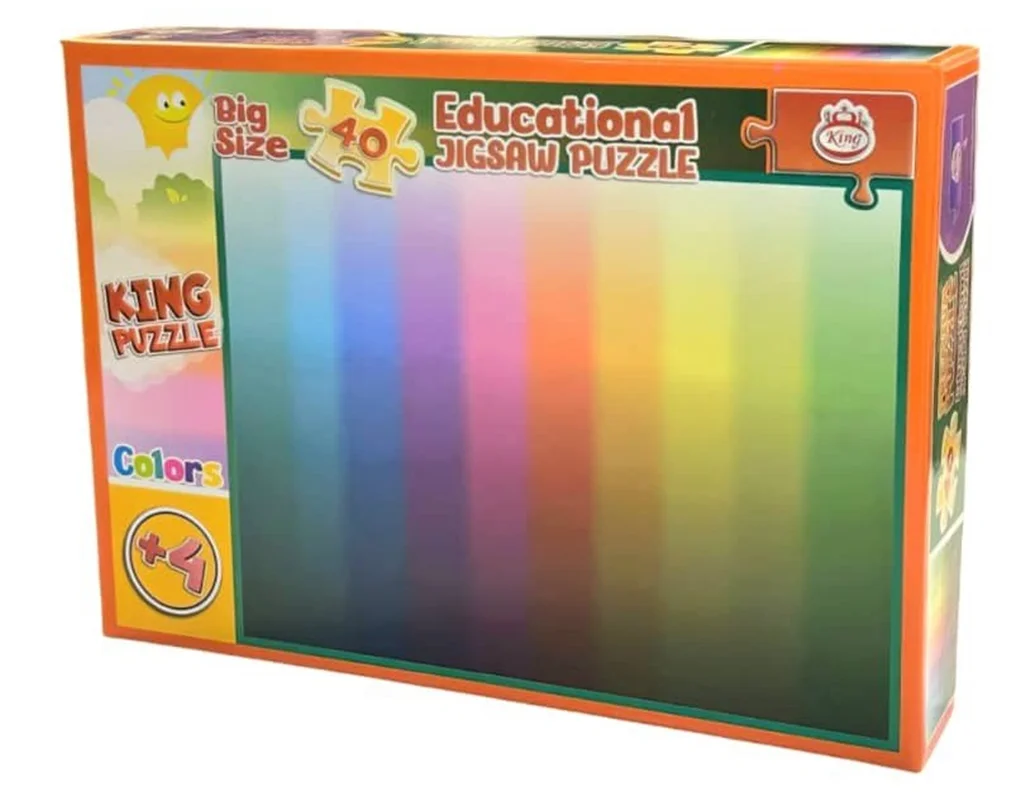 نمای جلوی جعبه پازل آموزشی کودکان Education Jigsaw Puzzle King مدل Colors - 40 قطعه