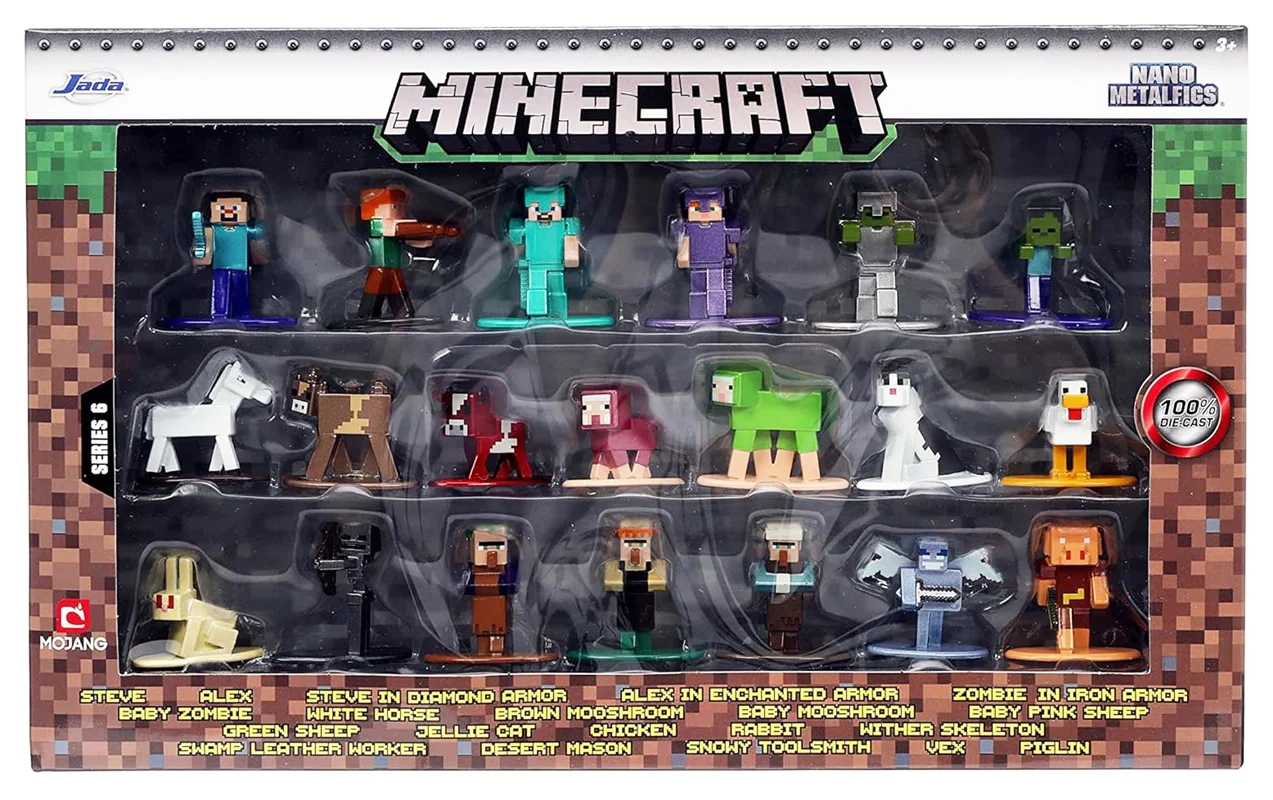 خرید نانو متال فیگور جادا «ماینکرفت بسته 20 تایی سری 6» Jada Minecraft Die-cast Nano Metalfigs 20-Pack Figure series 6 32502