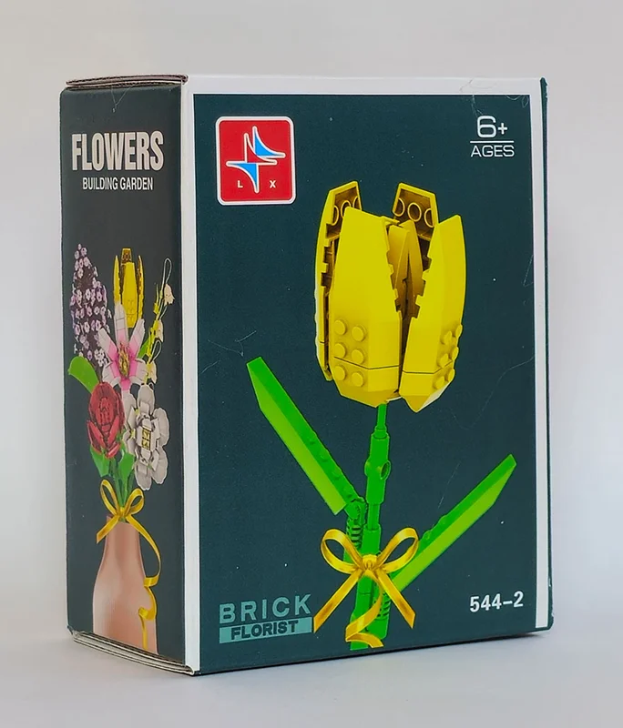 نمای 3 بعدی جعبه لگو شاخه گل لاله LX Brick Tulip Flower 544-2