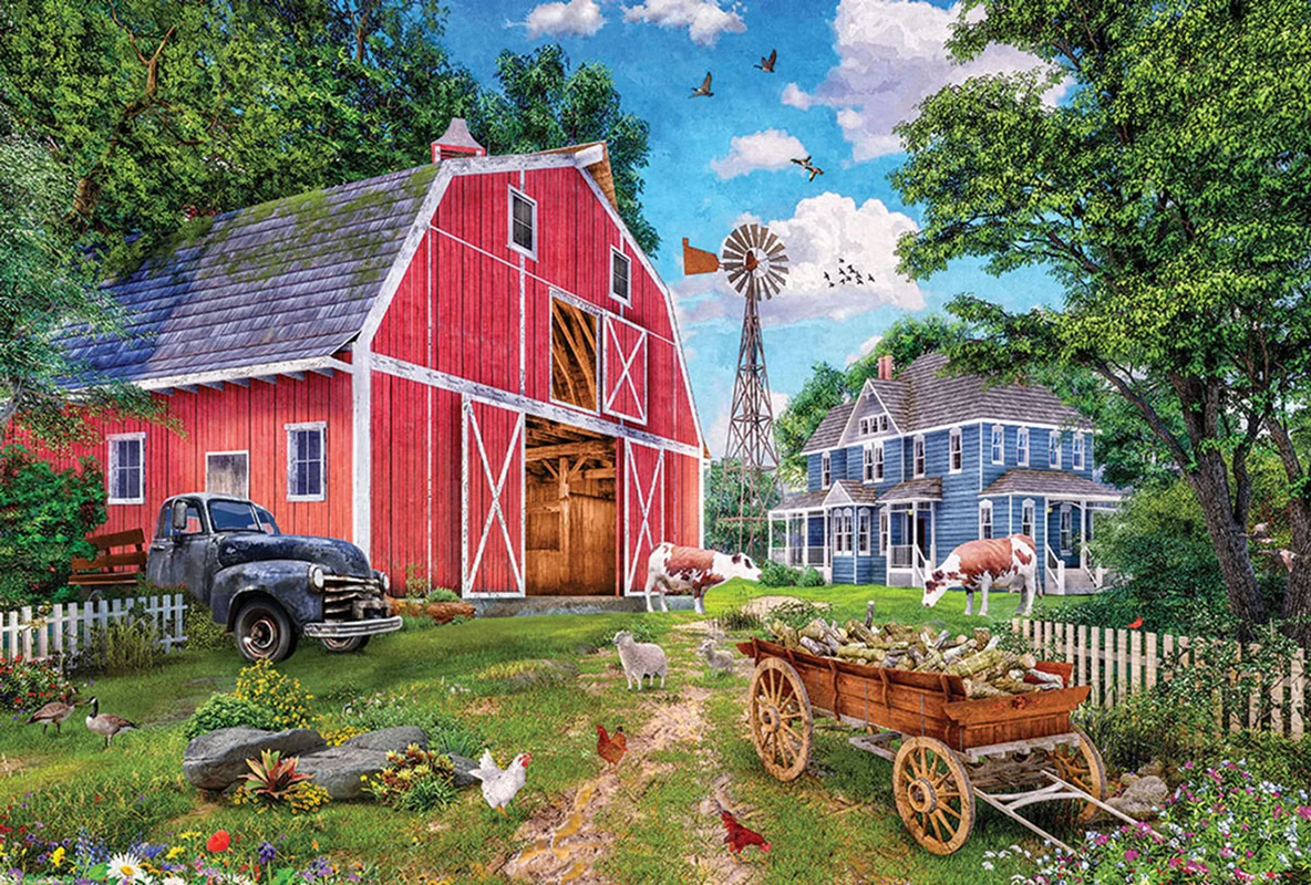 خرید پازل یوروگرافیک 550 تکه «مزرعه خانوادگی» Eurographics Puzzle Family Farm Tin 550 pieces 8551-5601