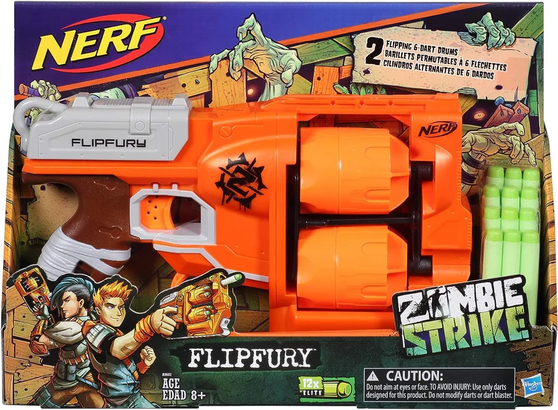 خرید تفنگ اسلحه تیر فومی نرف «زامبی استریک فلیپ فیوری» Nerf Zombie Strike FlipFury Blaster A9603