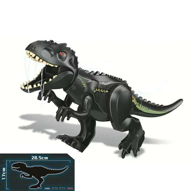 خرید لگو ساختنی «دایناسور بزرگ سیاه و کوچک، آدمک لگویی و سفینه اژدهای خرابکار» لگو  YG Jurassic Tyrannosaurus ReX World Dinosaur Building Blocks Bricks YG 77069-3