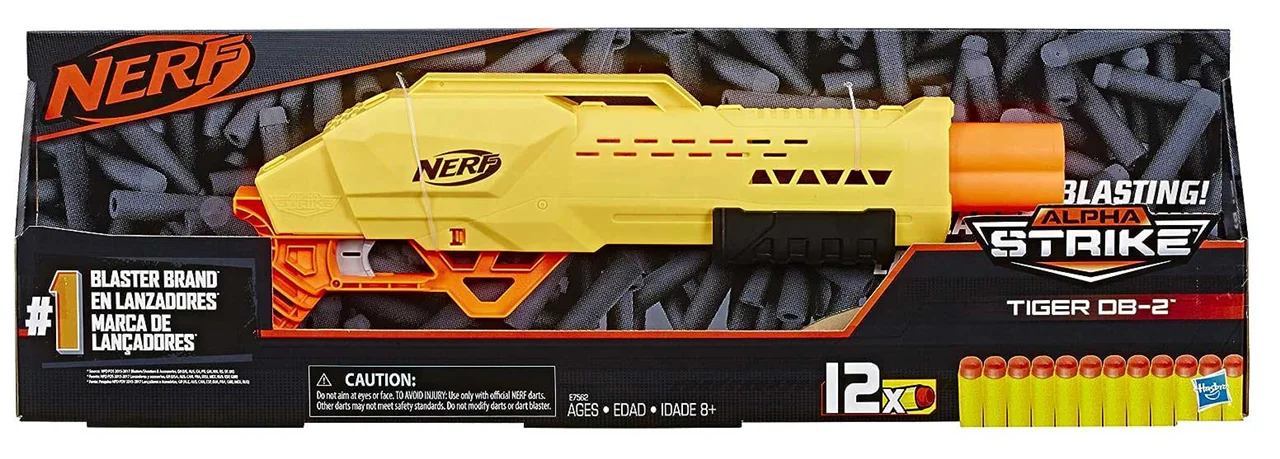 خرید تفنگ اسلحه تیر فومی ابری نرف آلفا استریک «تایگر  E7562Db2  NERF Nerf Alpha Strike Tiger Db-2 Blaster