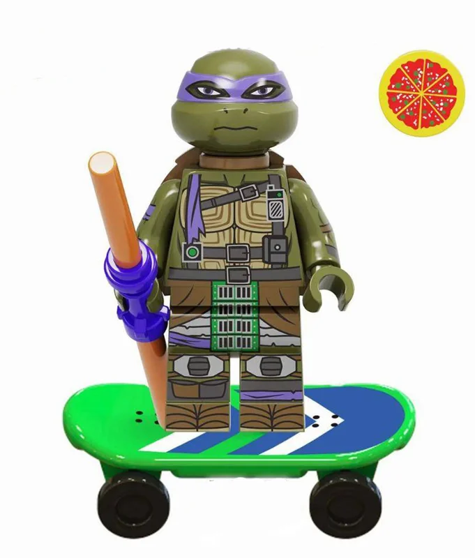 خرید آدمک لگویی فله مینی فیگور لگویی «دوناتلو از سری لاک پشت های نینجا» Kopf Pogo Teenage Mutant Ninja Turtles Series Minifigures Donatello KF1420