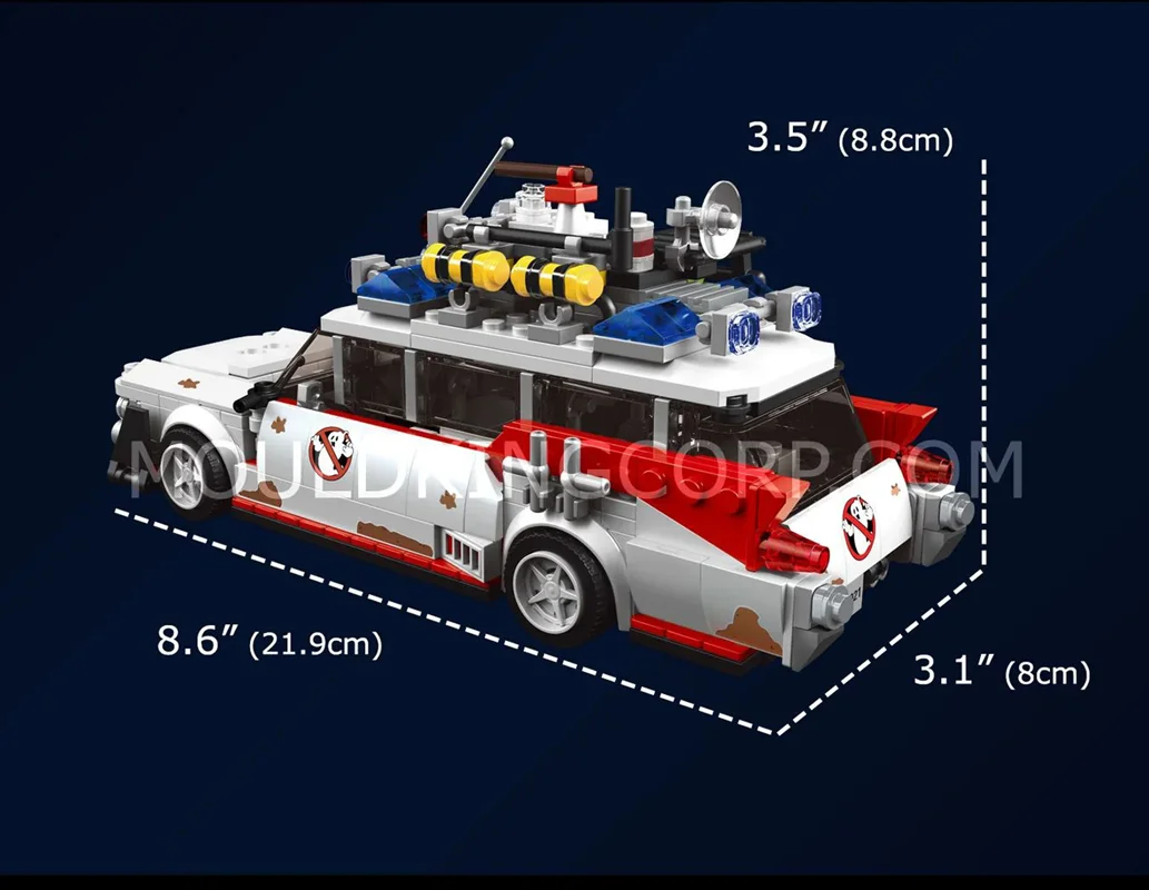 تصویر مدل ساختهشده – نمای با ابعاد به اینچ ماشین ارواح
