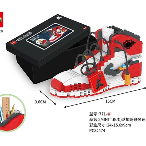 لگو جا خودکاری کفش کتونی ایر سوپر اسنیکرز سفید قرمز 8-771 Air Super Sneakers