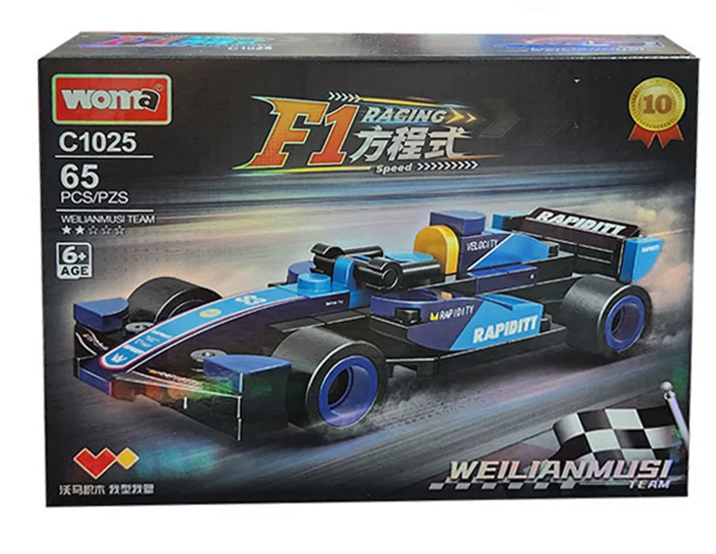 لگو ماشین فرمول یک آبی مشکی Weilianmusi Team C1025-10 داخل جعبه