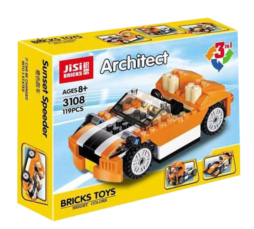 خرید لگو جی سی آرشیتکت چندگانه «ماشین 3 مدل» Jisi Bricks Block Architect Lego Set 3108